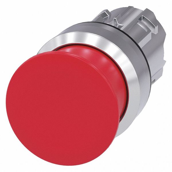 Push Button Operator, Red, Metal Bezel