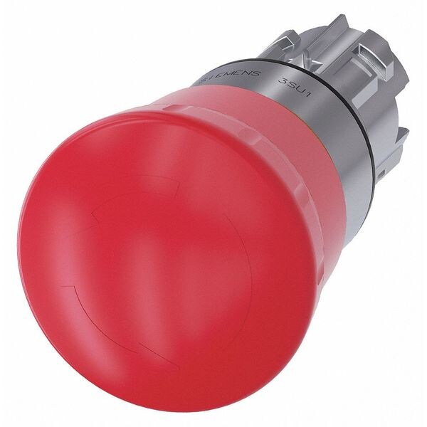 Push Button Operator, Red, Metal Bezel