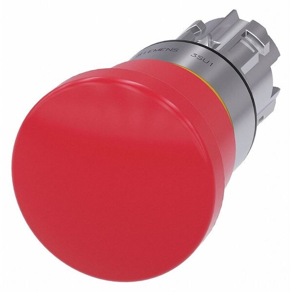 Push Button Operator, Red, Metal Bezel