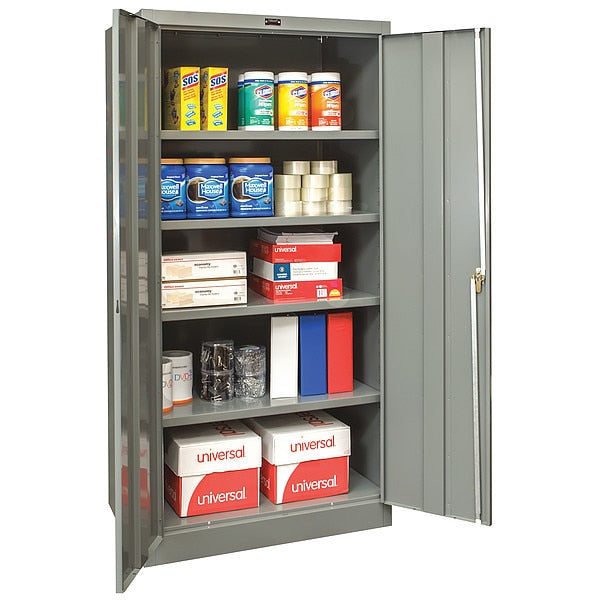 24 ga. ga. Steel Storage Cabinet, 36 in W, 72 in H, Stationary