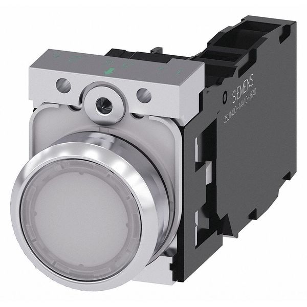 Illuminated Push Button, White, 22mm, LED