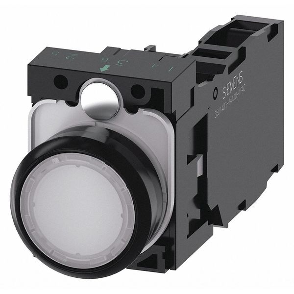 Illuminated Push Button, White, 22mm, LED