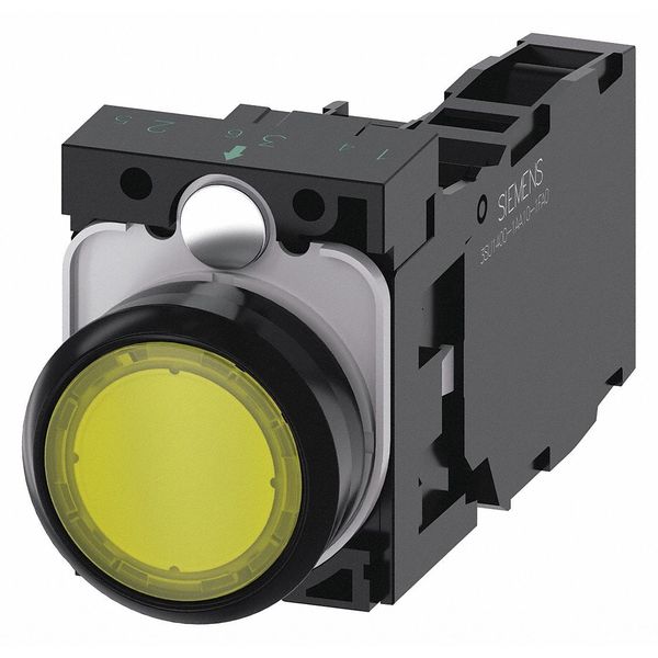 Illuminated Push Button, Yellow, 22mm, LED