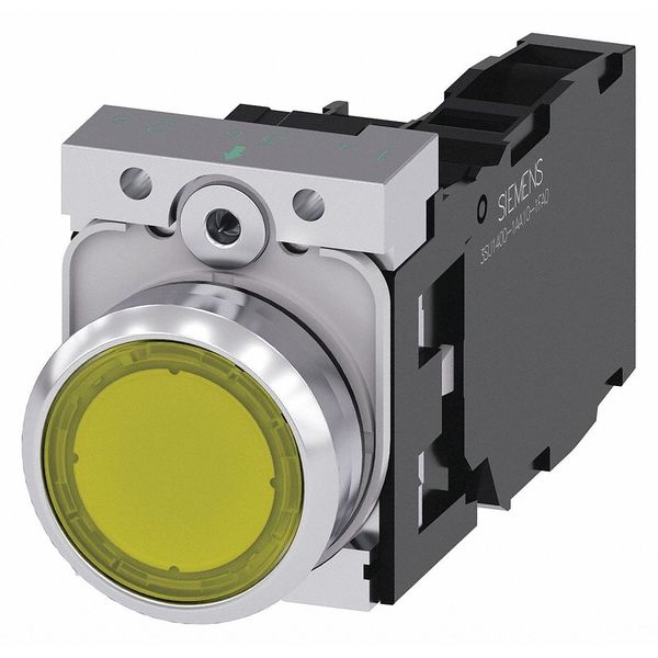 Illuminated Push Button, Yellow, 22mm, LED