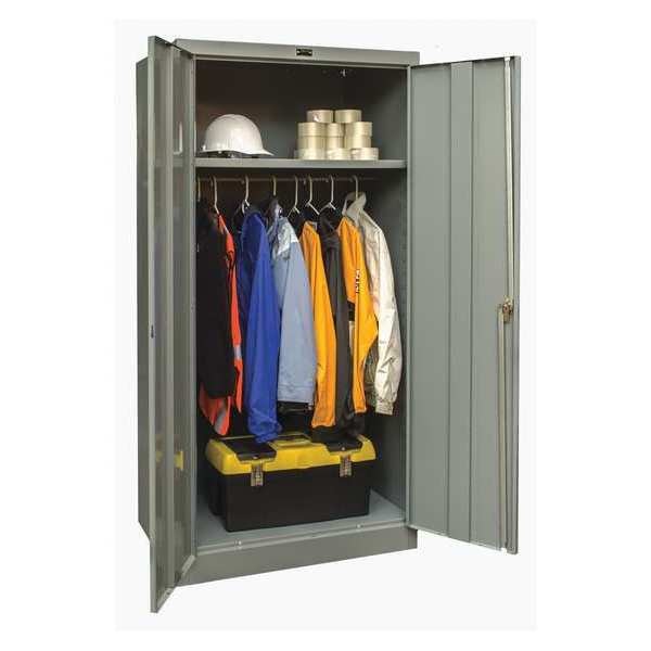 24 ga. ga. Steel Wardrobe Storage Cabinet, 36 in W, 72 in H, Stationary