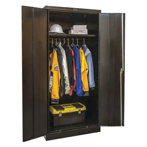 24 ga. ga. Steel Wardrobe Storage Cabinet, 36 in W, 72 in H, Stationary
