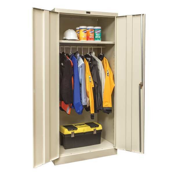 24 ga. ga. Steel Storage Cabinet, 36 in W, 72 in H, Stationary