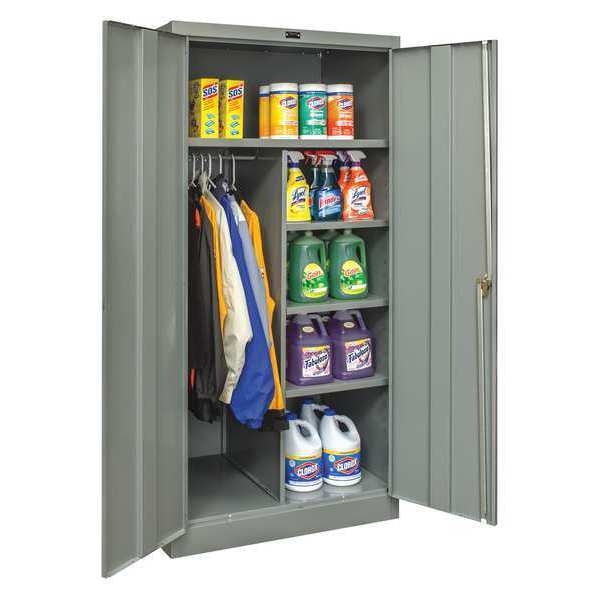 24 ga. ga. Steel Wardrobe Storage Cabinet, 36 in W, 72 in H, Stationary