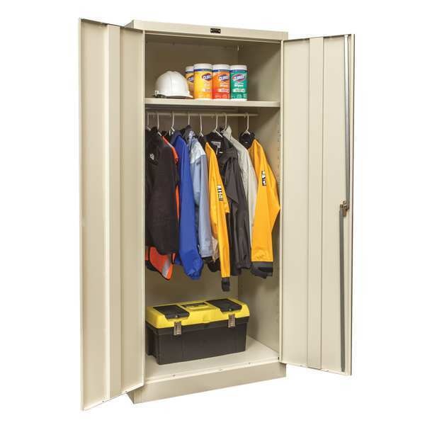 22 ga. ga. Steel Storage Cabinet, 36 in W, 78 in H, Stationary