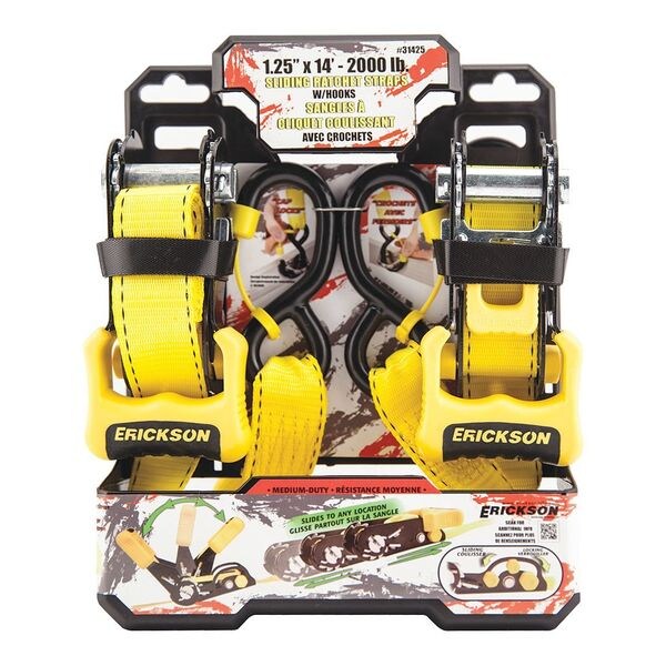 Cargo Strap, Yellow, 660 lb. Load Limit
