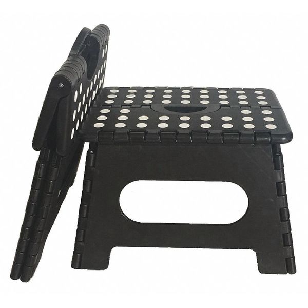 1 Step, Folding Plastic Step Stand, 700 lb. Load Capacity, Black/White