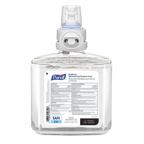 Hand Sanitizer, Foam, 1200mL Refill for ES8, PK2