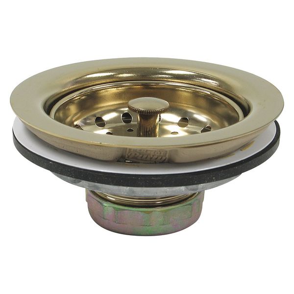 Sink Strainer, Polished Brass, 4-1/2