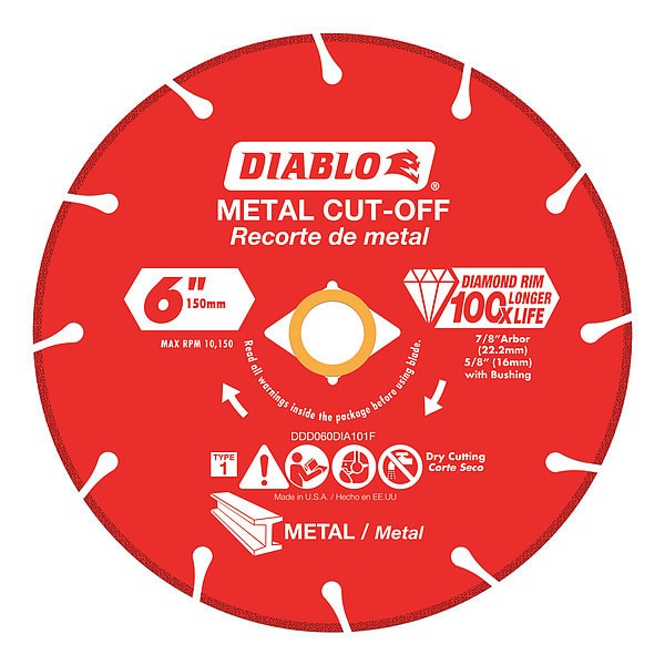 Diamond Saw Blade, Metal, 6