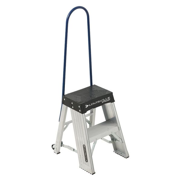 2 Steps, Aluminum Step Stand, 375 lb. Load Capacity, Silver