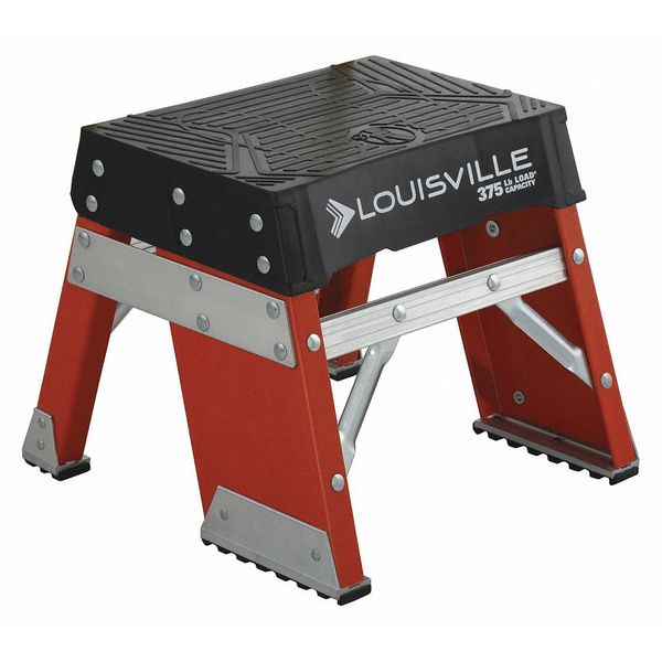 1 Step, Fiberglass Step Stand, 375 lb. Load Capacity, Orange/Silver