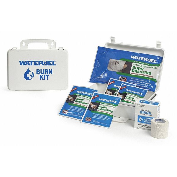 Burn Care Kit, Plastic Case, White, 6-1/2