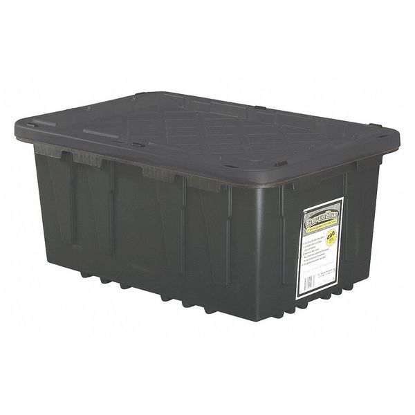 Storage Trunk, Black, Plastic, 28 1/2 in L, 19 3/4 in W, 14 3/4 in H, 27 gal Volume Capacity