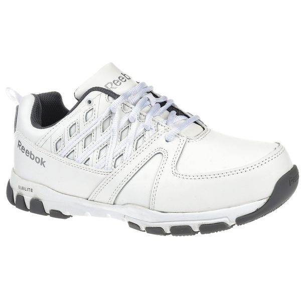 Work Shoes, 8 Size, White, Steel, Womens, PR