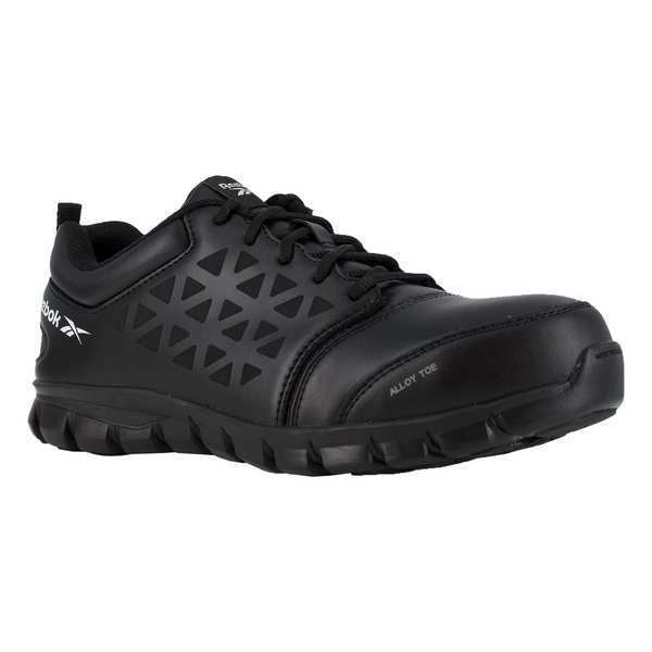 Work Shoes, 9-1/2 Size, Blk, Alloy, Mens, PR