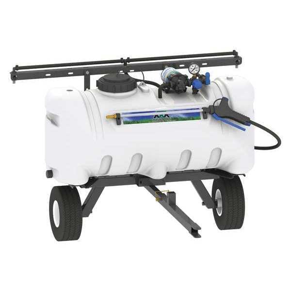 25 gal. Deluxe Trailer Broadcast Sprayer, Polyethylene Tank, 15 ft. Hose Length