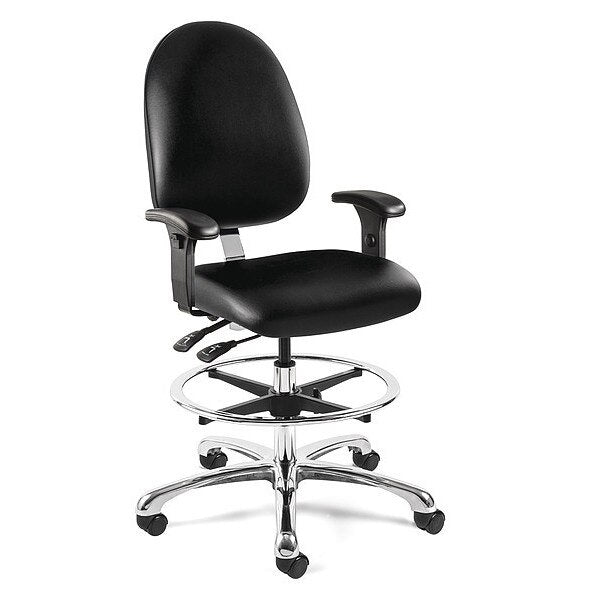 Black Vinyl Chair w/ tilt, 22-32