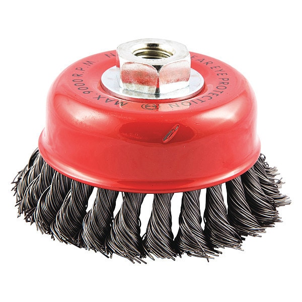 Knot Wire Cup Brush, Threaded Arbor Mount