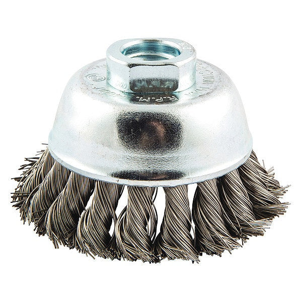 Knot Wire Cup Brush, Threaded Arbor Moun