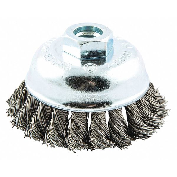 Knot Wire Cup Brush, Threaded Arbor Mount