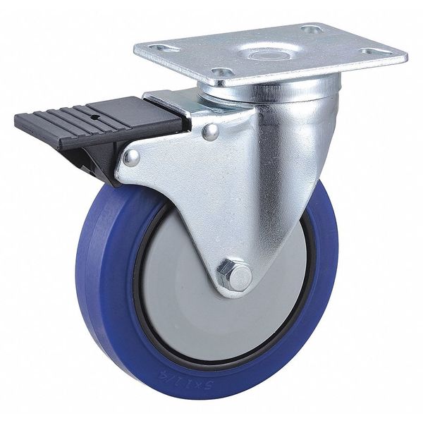 Plate Caster, Light-Med. Duty, 308 lb., Blk