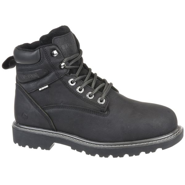 Size 11-1/2 Men's 6 in Work Boot Steel Work Boot, Black