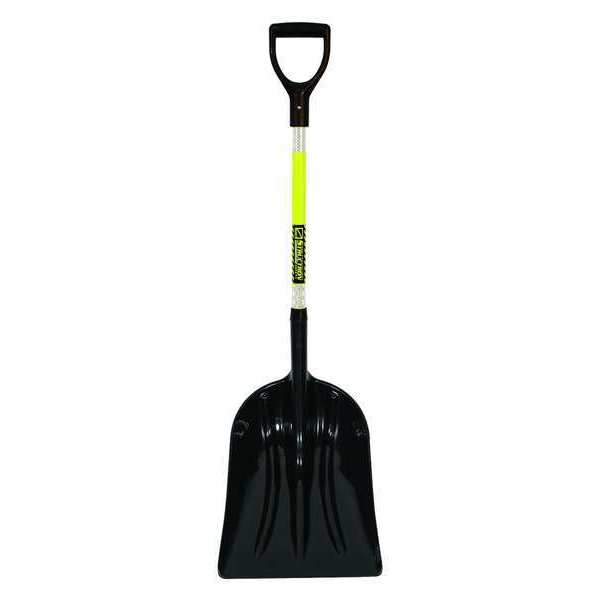 Snow Shovel, 29 in Fiberglass Poly Blade Material, 14 1/4 in Blade Width