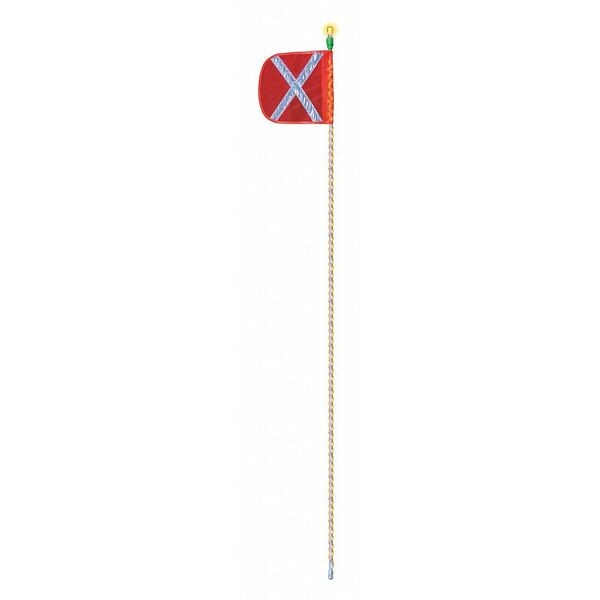 Warning Whip, 5 ft. H, Blue Light Bulb
