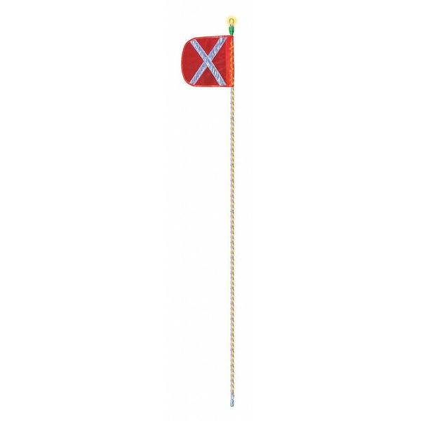 Warning Whip, 8 ft. H, Blue Light Bulb