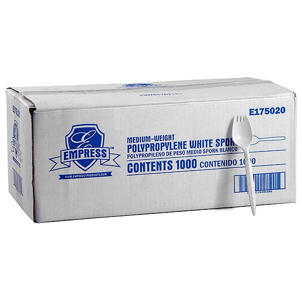 Spork, White, E175, Med, PK1000