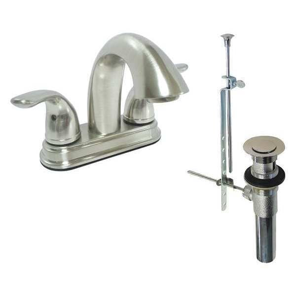 Dual-Handle 4'' Mount, Two Handle Faucet, for Lavatory, Brushed Nickel