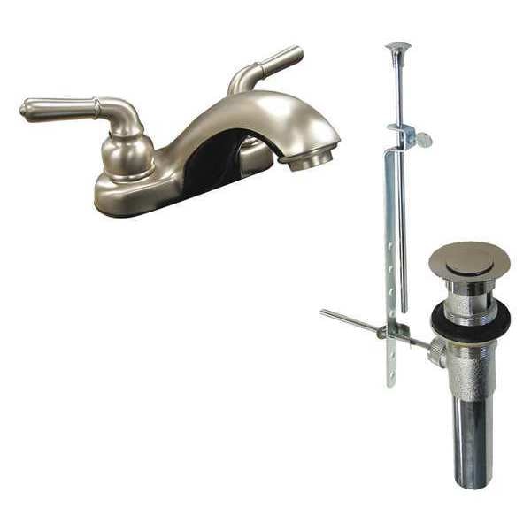 Dual-Handle 4'' Mount, Two Handle Faucet, for Lavatory, Brushed Nickel