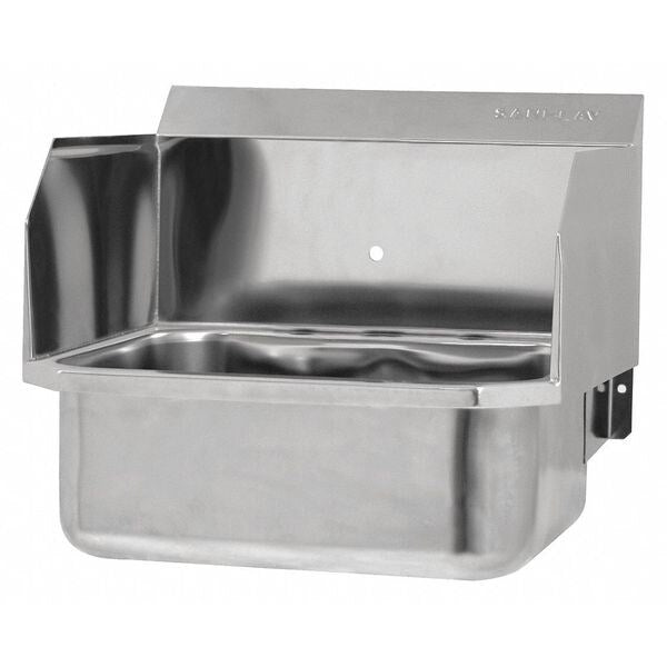 SS Wall Mnt Hand Sink, No Faucet