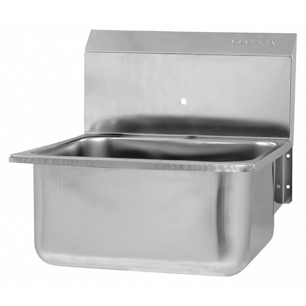 SS Wall Mnt Hand Sink, No Faucet