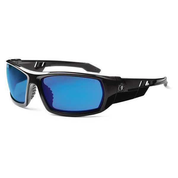 Safety Glasses, Traditional Blue Mirror Polycarbonate Lens, Scratch-Resistant