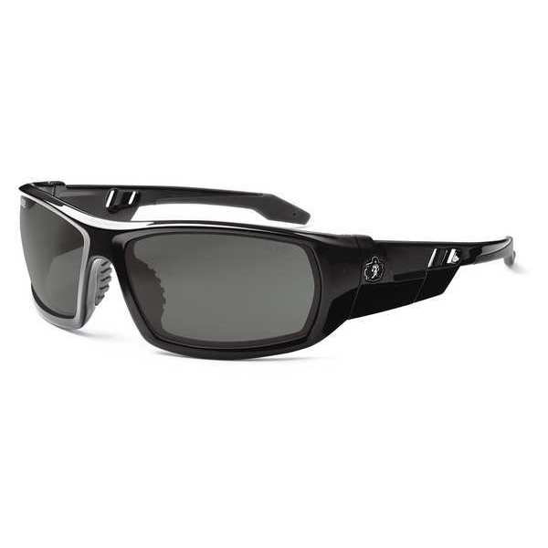 Safety Glasses, Traditional Gray Polycarbonate Lens, Scratch-Resistant