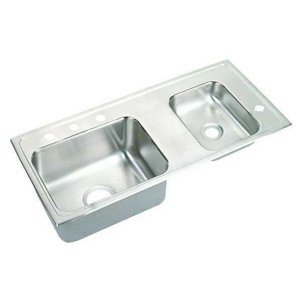 SS 37.2 x 17 x 6.5 Dbl Bowl Top Mt Sink
