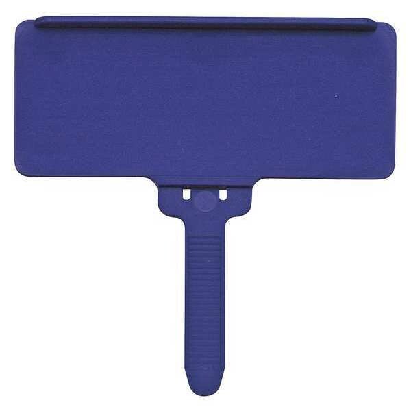 Blue Plastic Label Tag, 3 in L, 1 3/8 in W