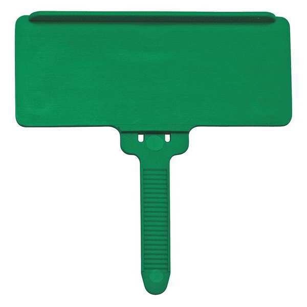 Green Plastic Label Tag, 3 in L, 1 3/8 in W