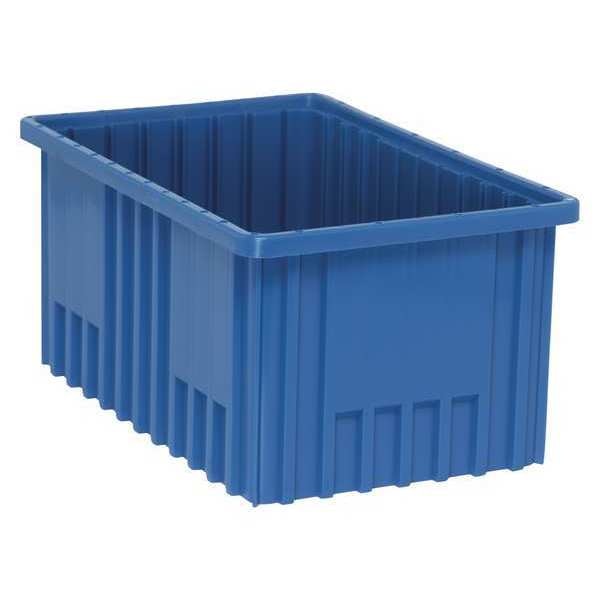 Divider Box, Blue, Polypropylene, 16 1/2 in L, 10 7/8 in W, 8 in H, 0.59 cu ft Volume Capacity
