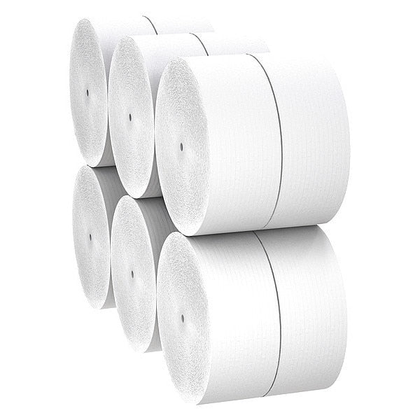 Coreless High-Capacity Jumbo Roll Toilet Paper, 1-Ply, White, (2,300'/Roll, 12 Rolls/Case)