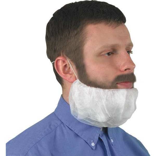 Lite Duty Beard Cover Breath Material WHT XL 1000/Cs