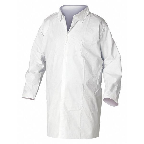 Breath Parti Frock SergSeam 5Snap Elast Wrist WHT MD 30/Cs