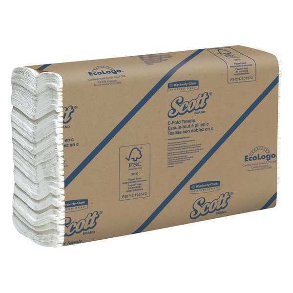 Essential C-Fold Paper Towels, 1, 200, White, 12 PK