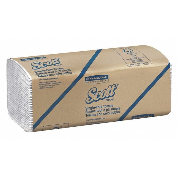 Essential Single Fold Paper Towel, 1 Ply, 250 Sheets, White, 16 PK